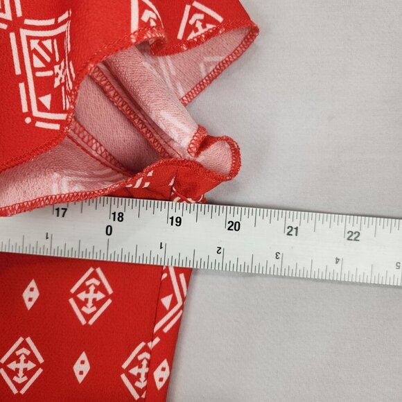 Simple Fun Flutter Sleeve Women’s Blouse M Pullover Round Neck Tie Office - Picture 3 of 8